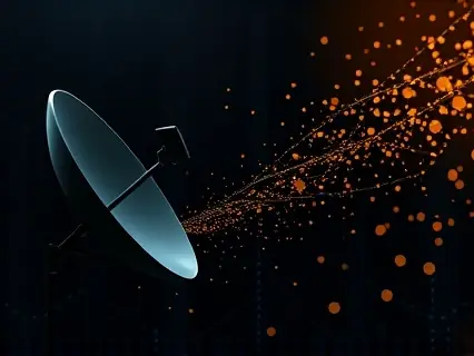 Antena com fluxo de dados luminoso
