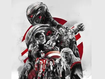 Arte ilustrativa de filme de super-heróis