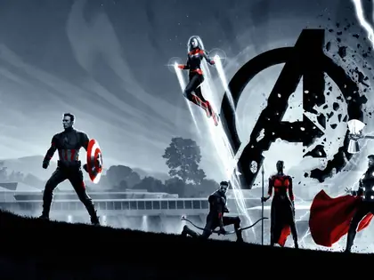 Arte ilustrativa de filme de super-heróis