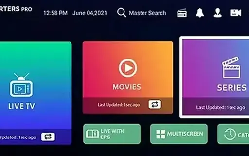 Interface inicial do IPTV Smarters Pro