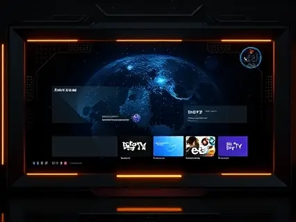 Interface moderna de TV com catálogo